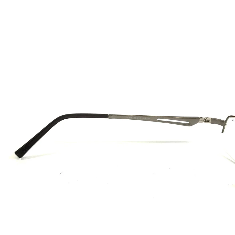 Easyclip Eyeglasses Frames EC118 20 Silver Rectangle with Clip-on 53-18-140
